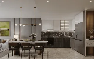 Nội thất tinh tế và sang trọng tại LUMIÈRE Midtown, mang lại trải nghiệm sống đẳng cấp tại The Global City.